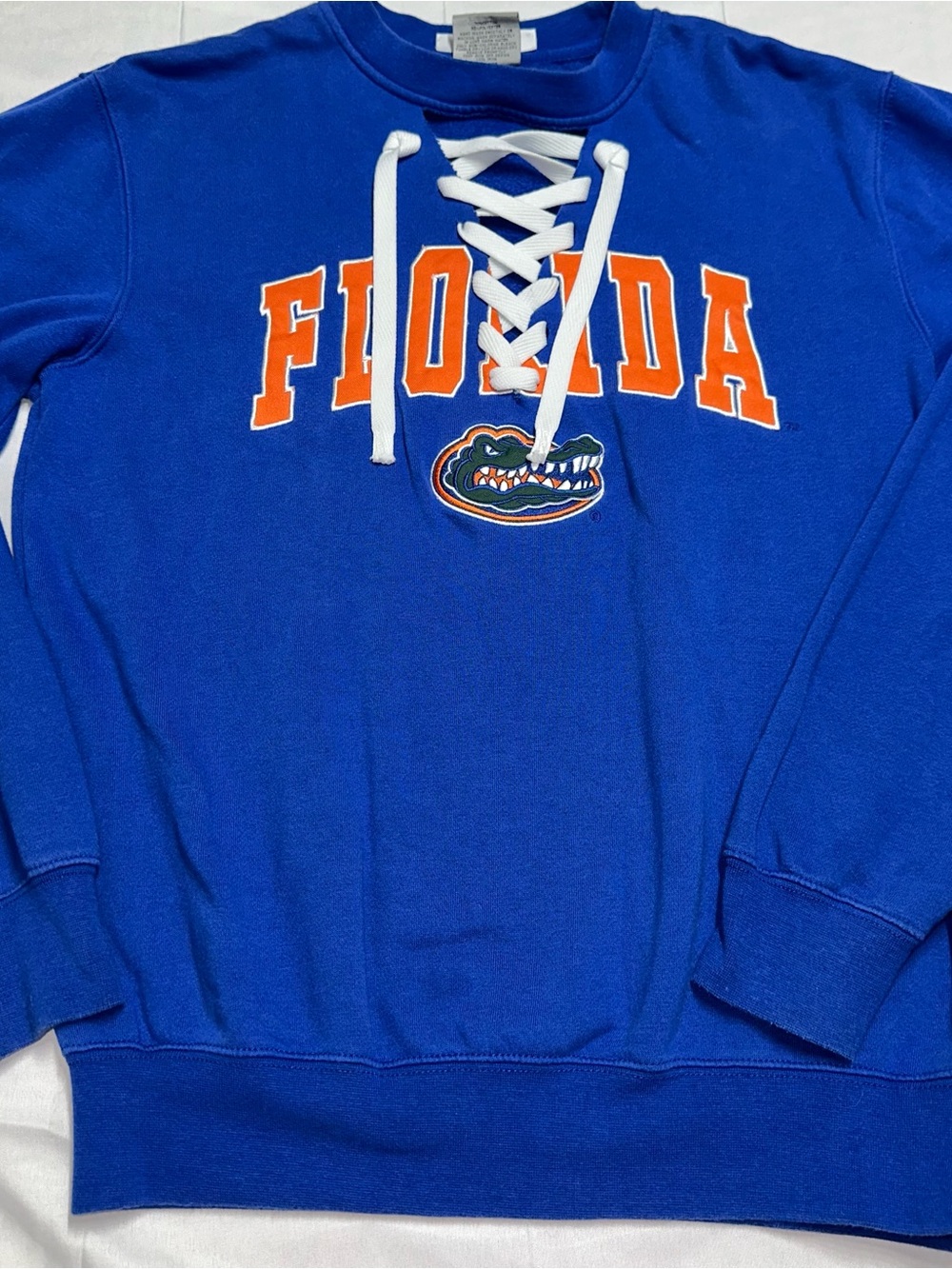 Florida Gators Blue Lace Up Sweatshirt Women’s Small Stadium Athletics 0276